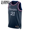 Camiseta Niños NBA Philadelphia 76ers Joel Embiid 2025-26 Nike City Edition Navy Swingman